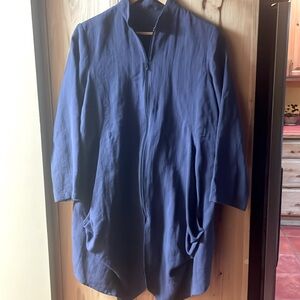 Fridaze Navy Linen Zip Tunic‎ Sz Small